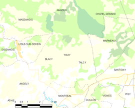 Mapa obce Thizy