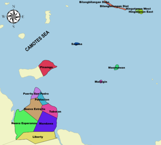 A sketch drawing of the political map of Bien Unido