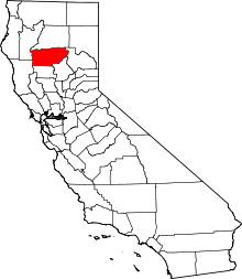 Harta e Tehama County në Kaliforni