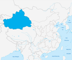 The region over which the ETGE claims sovereignty as East Turkistan