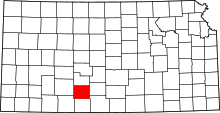 Harta e Kiowa County në Kansas