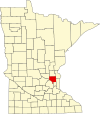 Statskart som fremhever Anoka County