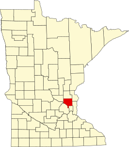 Locatie van Anoka County in Minnesota