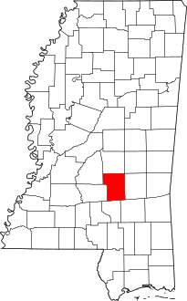 Map of Mississippi highlighting Smith County.svg