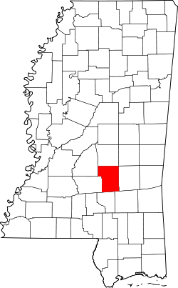 map of Mississippi highlighting Smith County