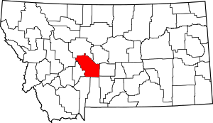 Map of Montana highlighting Meagher County