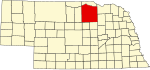 Nebraska térképe, kiemelve a Holt megyét.svg