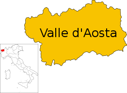 Kaart van Aostadal