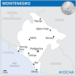 Mapa do Montenegro