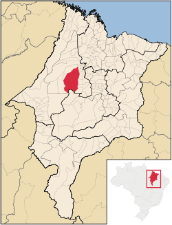 Localização de Santa Luzia no Maranhão