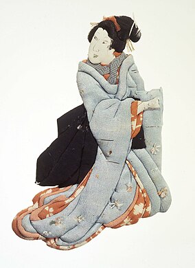 Oshi-e ("Push Picture"), A Geisha (Female Entertainer), 19th century. Brooklyn Museum