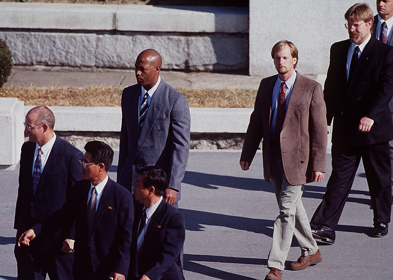 File:Members of the United Nations search and recovery team arrive for a repatriation ceremony at Panmunjom, Republic of Korea, on 981106-F-AF179-002.jpg