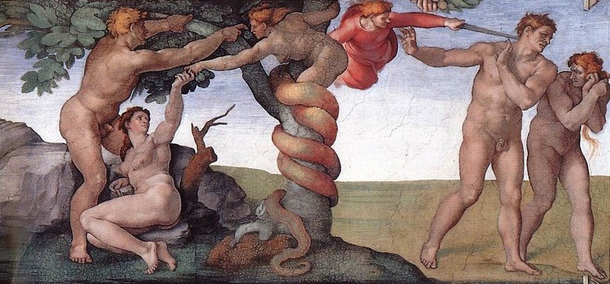 The Fall of Adam and Eve as depicted on the Sistine Chapel ceiling
