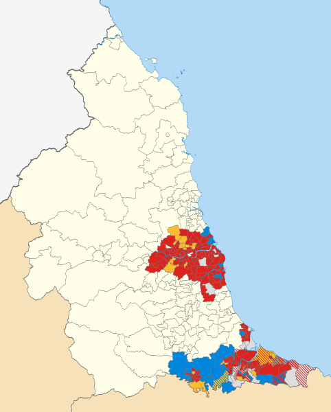 File:North East England wards 2011 map coloured.svg