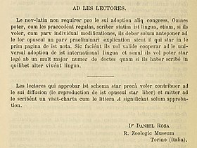 Выдержка из оригинальной брошюры Даниэля Розы о латинском ноябрь 1890 года.