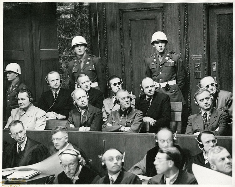 File:Nuremberg Trials defendants in the dock 1945.jpeg