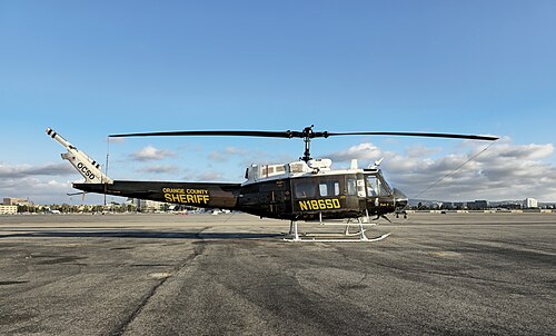 OCSD Duke 6 Bell UH 1H N186SD on the tarmac at John Wayne Airport