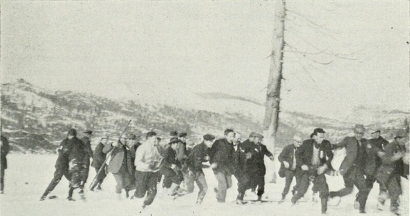 File:On Lake Spaulding- A suspicions cracking sound precipitates a rush for shore and safety.jpg