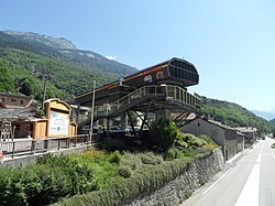 Gare de départ de la télécabine à Orelle en 2012.