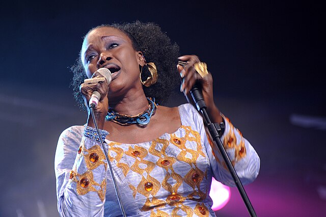 Sangaré performing at the Cambridge Folk Festival 2009