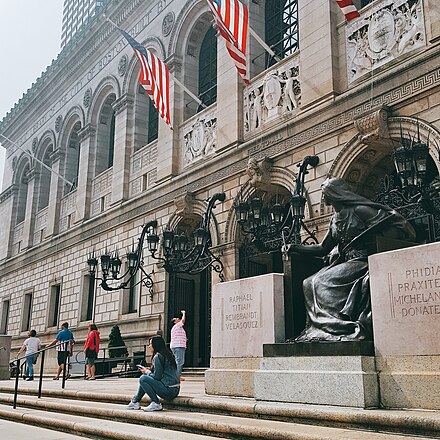 The Beaux-Arts facade at The Boston Public Library's McKim wing