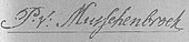 signature de Pieter van Musschenbroek