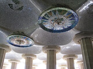 View Parc Guell`s ceiling