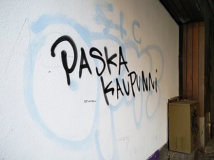 A version of the Paska kaupunni graffiti
