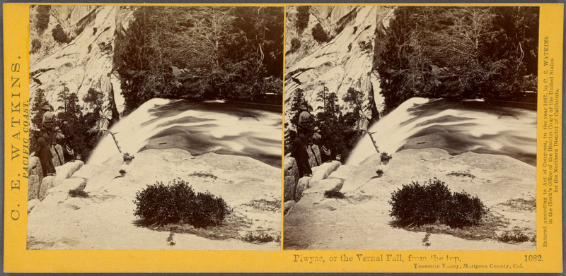 File:Piwyac, or the Vernal Fall, from the top, by Watkins, Carleton E., 1829-1916.png