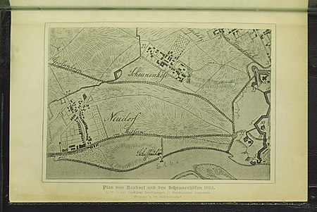 Plan von Neudorf und den Scheunenhöfen 1813