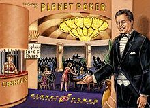 The "lobby" screen of Planet Poker, one of the early online poker sites, in 2000 Planet poker lobby.jpg