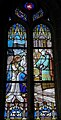 Église paroissiale Saint-Pierre, vitrail : Clovis et sainte Clotilde donnant des reliques à saint Patern; église Saint-Patern de Vannes; armes de Vannes.