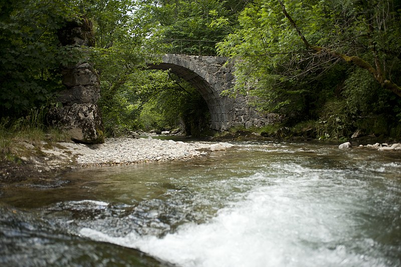 File:Pont de la dame sur le Guiers Mort à l'entrée de Saint Pierre de Chartreuse.jpg