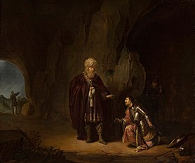 Saül et David dans la grotte d'Engedi.