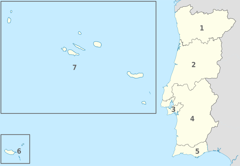 File:Portugal (plus all islands real area), administrative divisions - Nmbrs - monochrome.svg