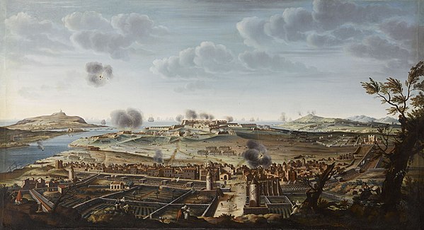 Attack and capture of Fort St. Philip on the island of Minorca, 29 June 1756, after the naval battle.