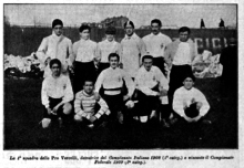 La rosa della Pro Vercelli campione d'Italia (Campionato Federale) 1909.