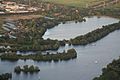 Deutsch: Dove Elbe, Eichbaumsee, rechts vorn die Regattastrecke