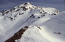 The Rastkogel (2,762 m), a popular ski touring goal