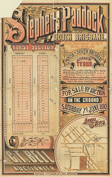 File:Real estate map of Stephens Paddock Estate (first section), South Brisbane, 1890 (25793072494).jpg