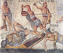 Retiarius vs secutor from Borghese mosaic.jpg