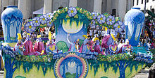 The Mardi Gras celebrations in New Orleans are probably the most famous in the United States, but they are far from the only such celebrations. RexParade2006NewcombPotteryFloatHighsmith.jpg