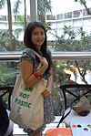 Rica and the I AM NOT PLASTIC bag.jpeg