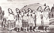 Dancers in the 1913 production of The Rite of Spring