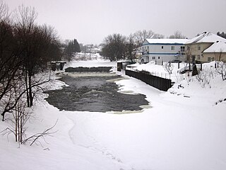 Maskinongé River tributary of Lake Saint-Pierre, in Quebec, in Canada