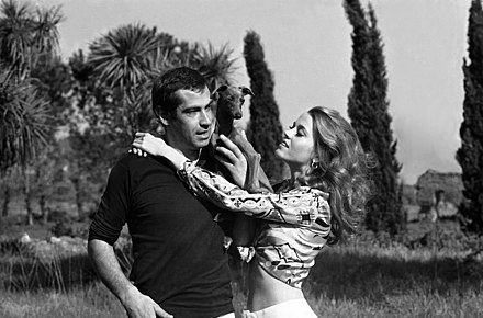 Fonda and her first husband Roger Vadim in Rome, in 1967 before the filming of Barbarella (1968)