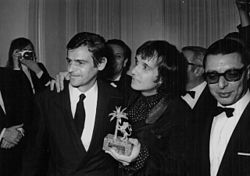 Sergio Endrigo (left) with Brazilian singer Roberto Carlos after their win in 1968 Sanremo 1968 Roberto Carlos Sergio Endrigo.jpg