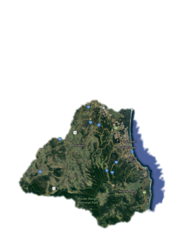 Satellite image of the geographic distribution of the Tweed-Albert Language