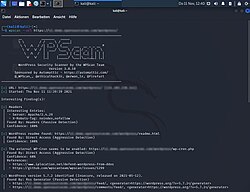 Screenshot von WPScan 3.8.18 in Kali Linux 2021.3