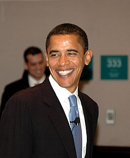 Sen. Barack Obama smiles